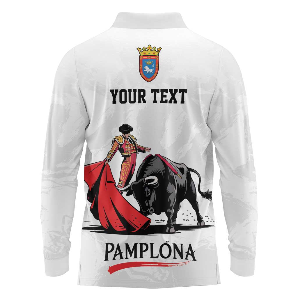 Personalized San Fermin Festival Long Sleeve Polo Shirt Pamplona Bull Run - Wonder Print Shop