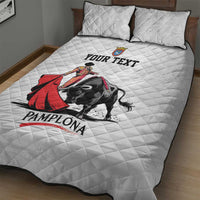 Personalized San Fermin Festival Quilt Bed Set Pamplona Bull Run - Wonder Print Shop