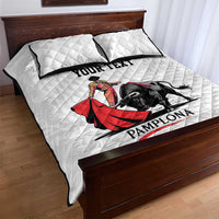 Personalized San Fermin Festival Quilt Bed Set Pamplona Bull Run - Wonder Print Shop