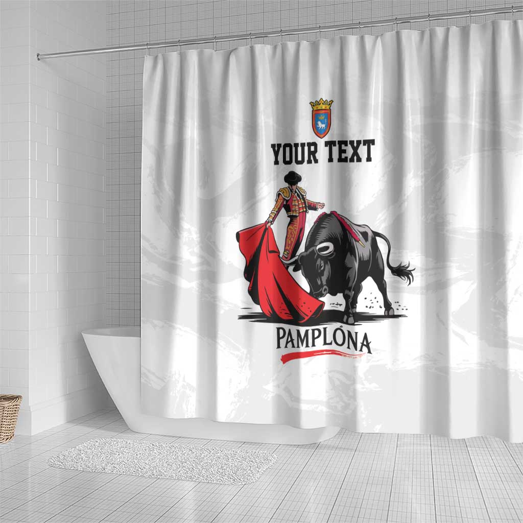Personalized San Fermin Festival Shower Curtain Pamplona Bull Run - Wonder Print Shop
