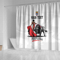 Personalized San Fermin Festival Shower Curtain Pamplona Bull Run - Wonder Print Shop