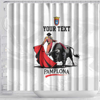 Personalized San Fermin Festival Shower Curtain Pamplona Bull Run - Wonder Print Shop