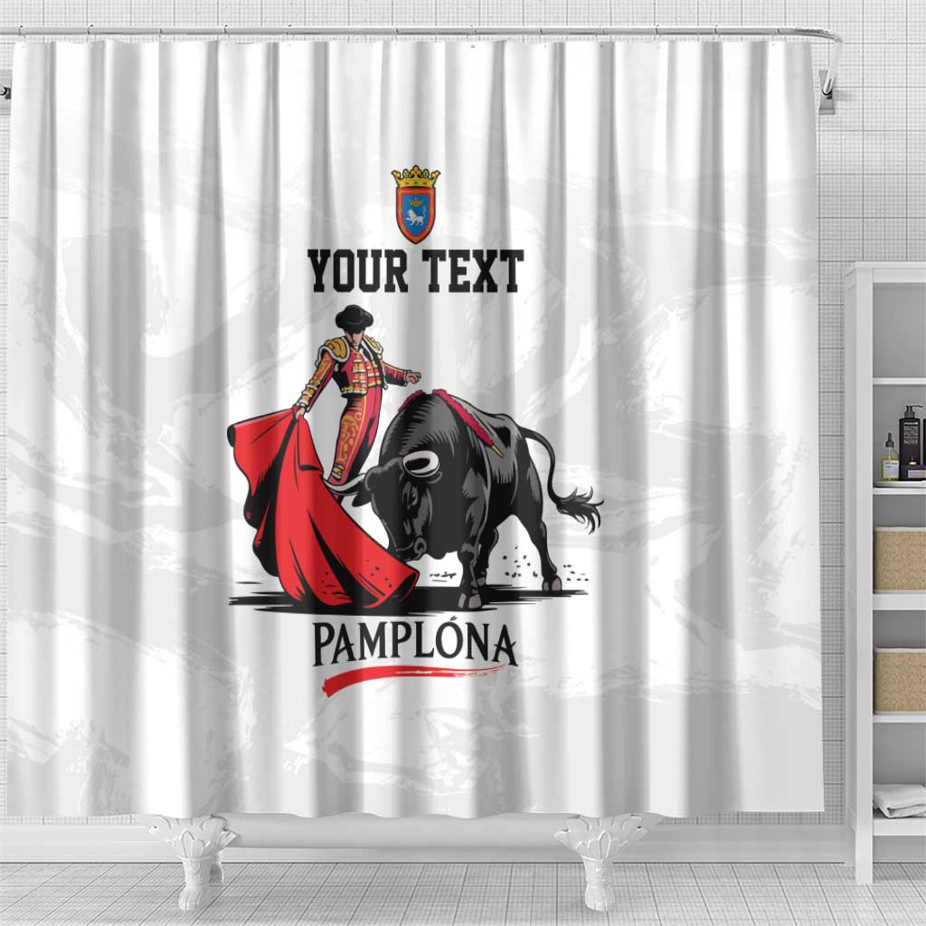 Personalized San Fermin Festival Shower Curtain Pamplona Bull Run - Wonder Print Shop