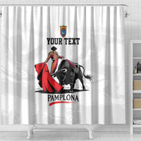Personalized San Fermin Festival Shower Curtain Pamplona Bull Run - Wonder Print Shop