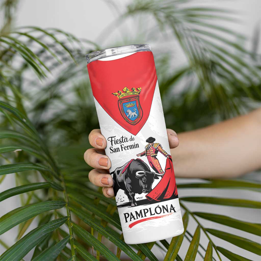 Personalized San Fermin Festival Skinny Tumbler Pamplona Bull Run - Wonder Print Shop