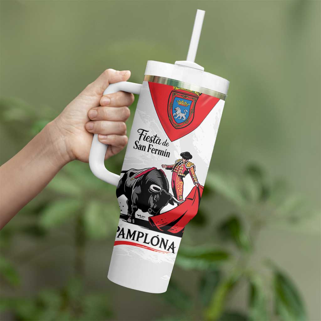 Personalized San Fermin Festival Tumbler With Handle Pamplona Bull Run - Wonder Print Shop