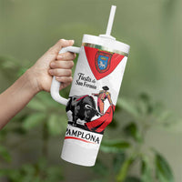 Personalized San Fermin Festival Tumbler With Handle Pamplona Bull Run - Wonder Print Shop