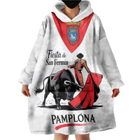 Personalized San Fermin Festival Wearable Blanket Hoodie Pamplona Bull Run - Wonder Print Shop