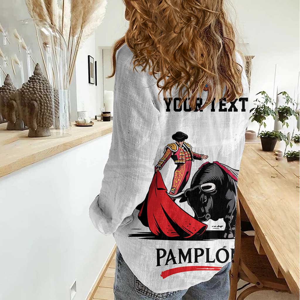 Personalized San Fermin Festival Women Casual Shirt Pamplona Bull Run - Wonder Print Shop