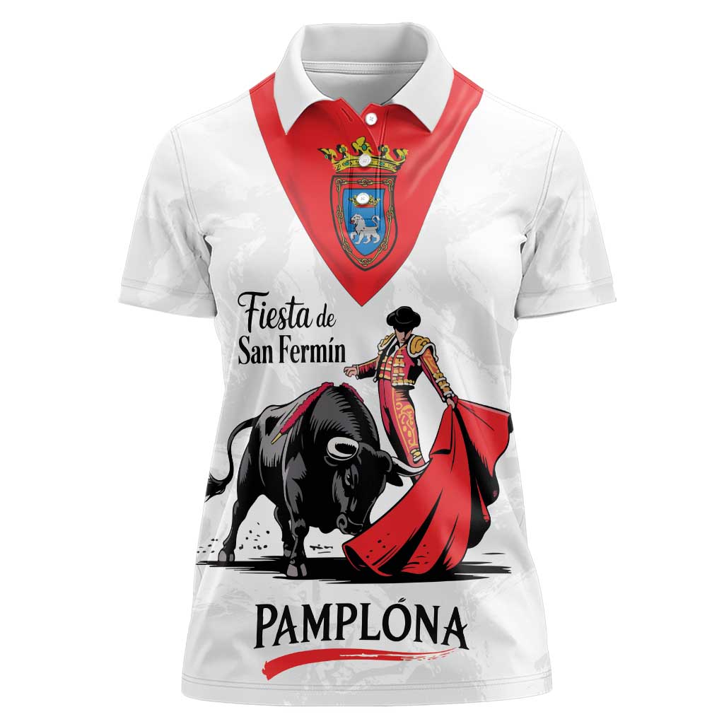 Personalized San Fermin Festival Women Polo Shirt Pamplona Bull Run - Wonder Print Shop