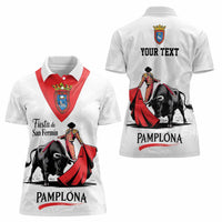 Personalized San Fermin Festival Women Polo Shirt Pamplona Bull Run - Wonder Print Shop