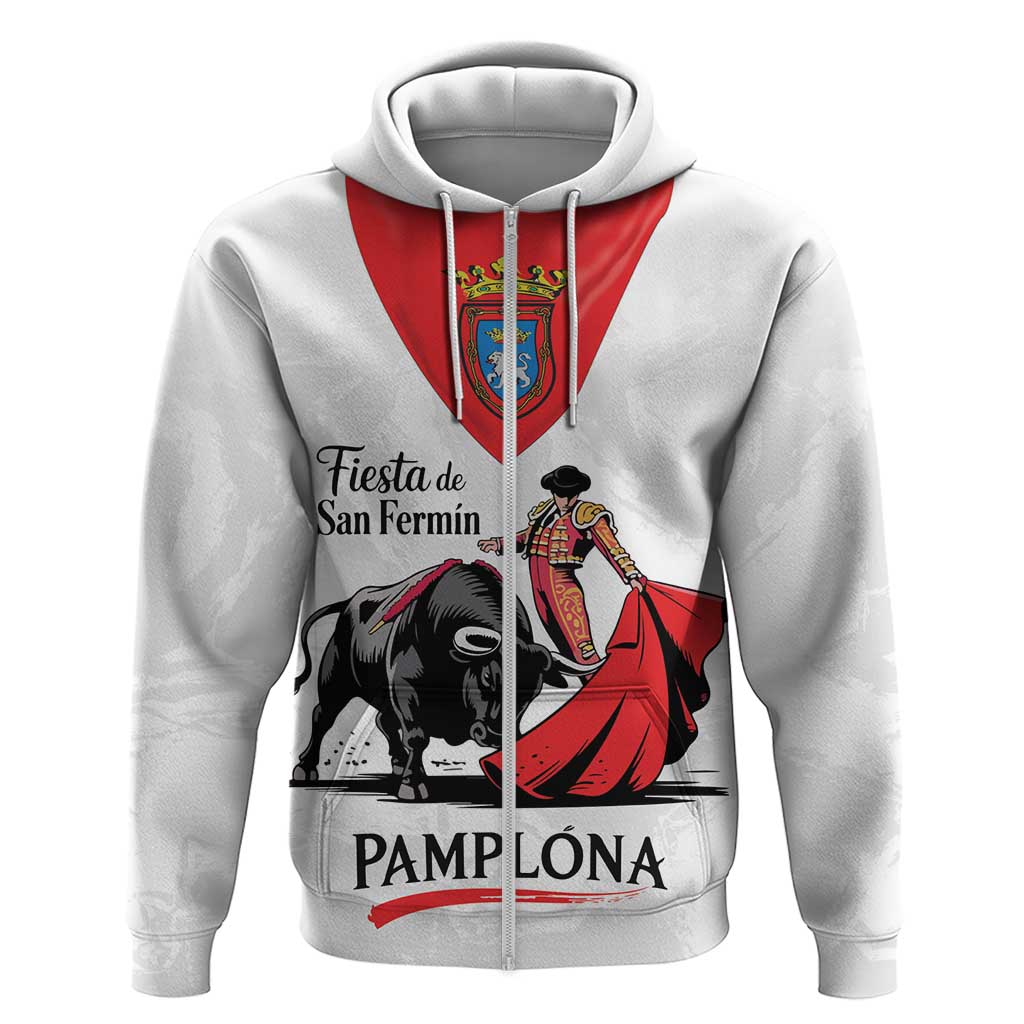 Personalized San Fermin Festival Zip Hoodie Pamplona Bull Run - Wonder Print Shop