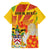 Personalized Saint Kitts and Nevis Poinciana Flowers Family Matching Tank Maxi Dress and Hawaiian Shirt With Coat Of Arms - Wonder Print Shop