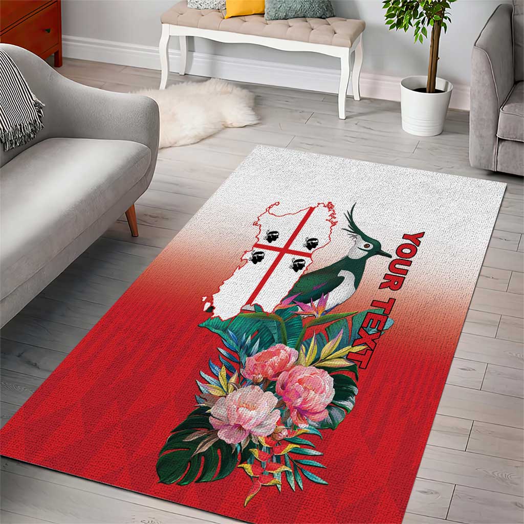 Personalized Italy Sardinia Area Rug Lapwing With Map - Wonder Print Shop