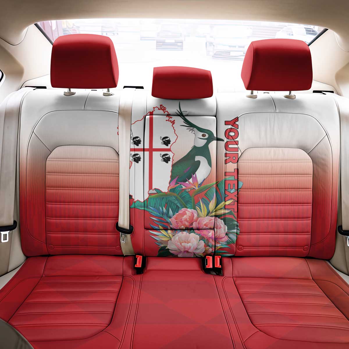 Personalized Italy Sardinia Back Car Seat Cover Lapwing With Map - Wonder Print Shop