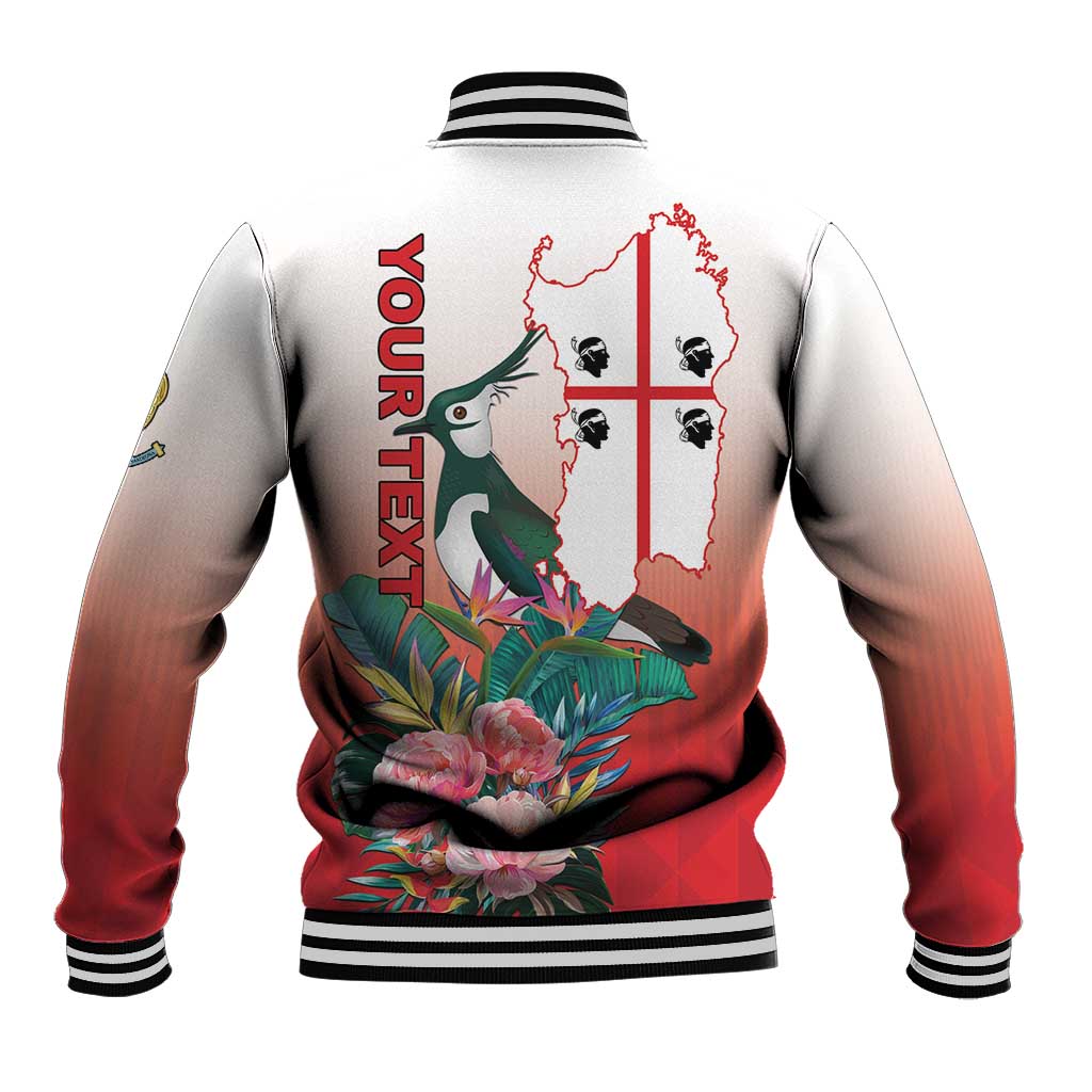 Personalized Italy Sardinia Baseball Jacket Lapwing With Map - Wonder Print Shop
