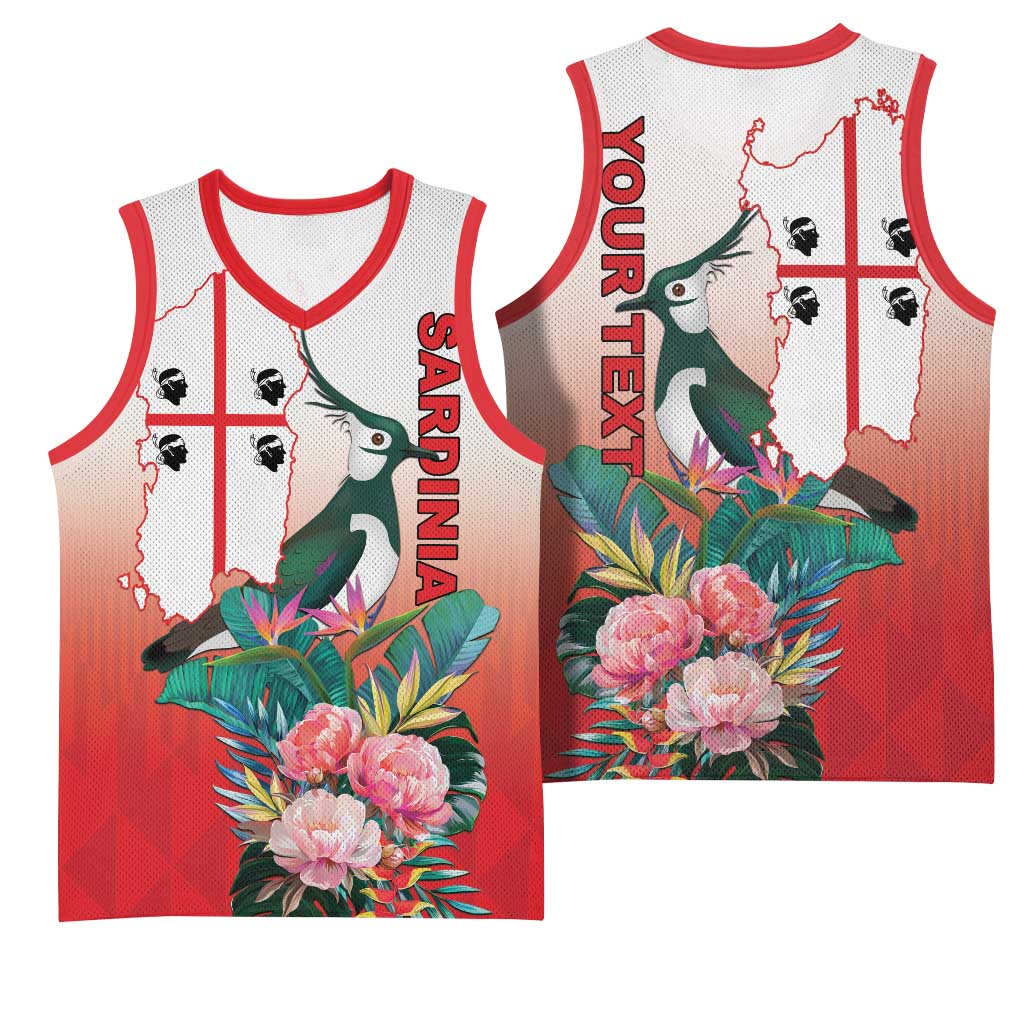 Personalized Italy Sardinia Basketball Jersey Lapwing With Map - Wonder Print Shop