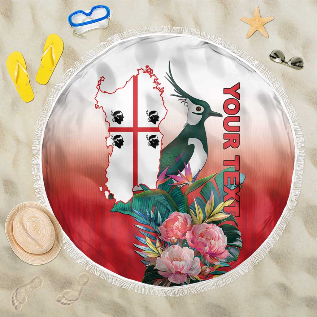 Personalized Italy Sardinia Beach Blanket Lapwing With Map - Wonder Print Shop