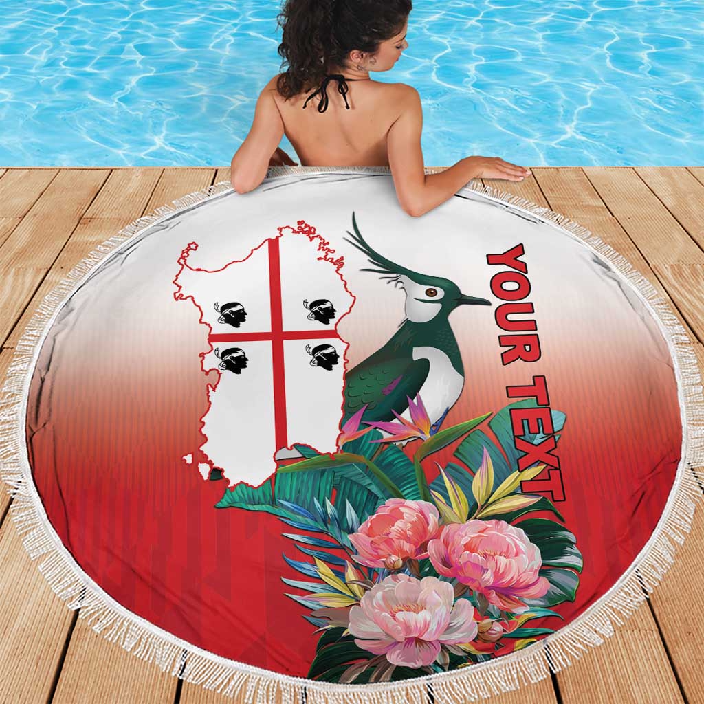 Personalized Italy Sardinia Beach Blanket Lapwing With Map - Wonder Print Shop
