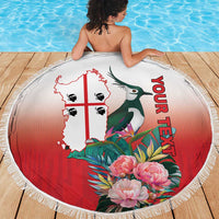 Personalized Italy Sardinia Beach Blanket Lapwing With Map - Wonder Print Shop