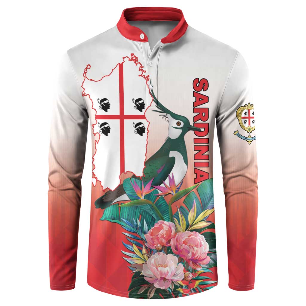 Personalized Italy Sardinia Button Sweatshirt Lapwing With Map - Wonder Print Shop