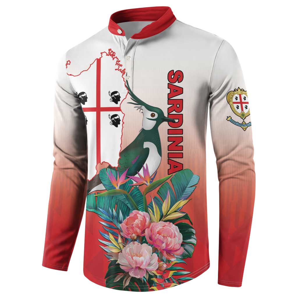 Personalized Italy Sardinia Button Sweatshirt Lapwing With Map - Wonder Print Shop