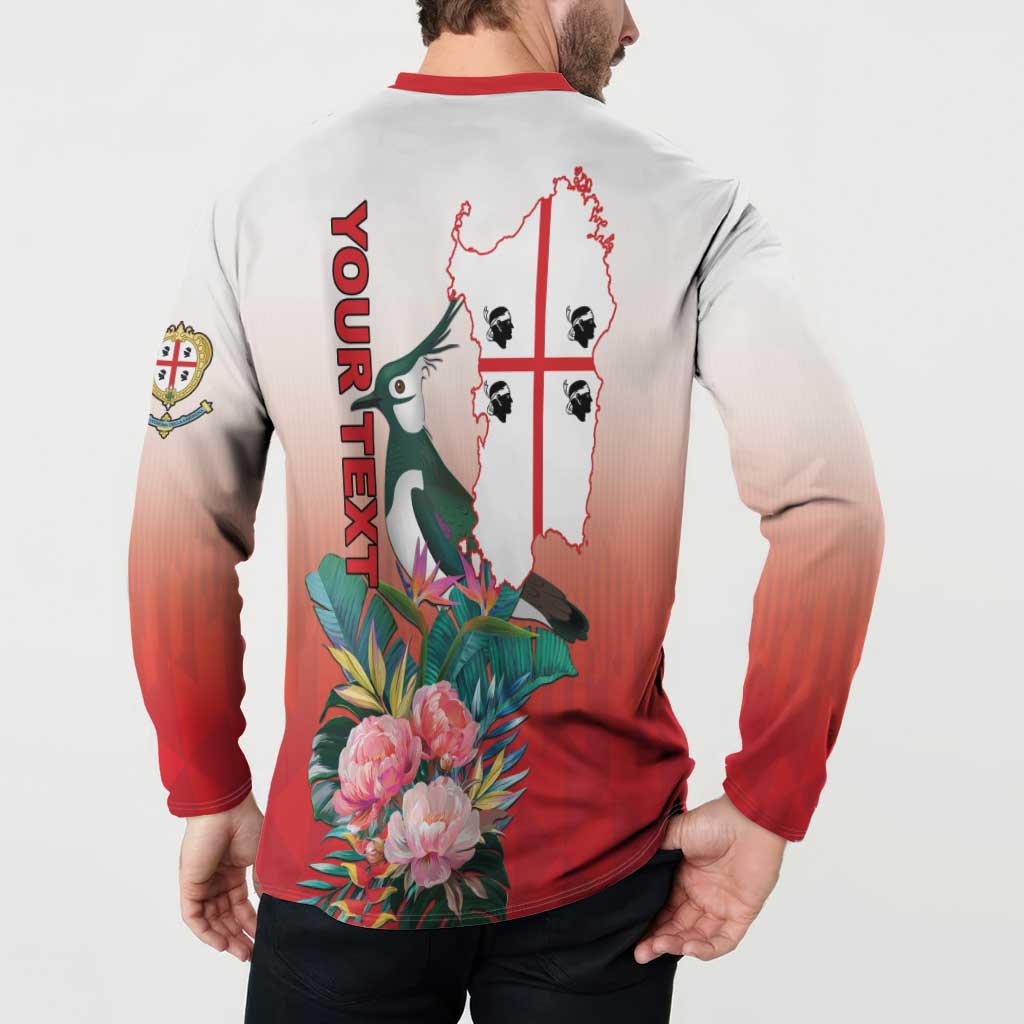 Personalized Italy Sardinia Button Sweatshirt Lapwing With Map - Wonder Print Shop