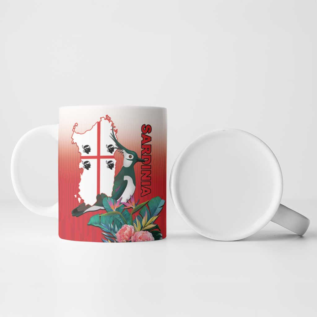 Personalized Italy Sardinia Ceramic Mug Lapwing With Map - Wonder Print Shop