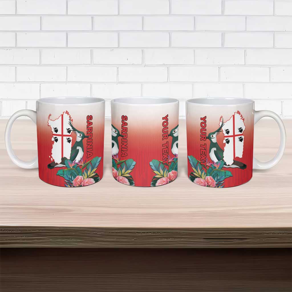 Personalized Italy Sardinia Ceramic Mug Lapwing With Map - Wonder Print Shop