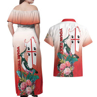 Personalized Italy Sardinia Couples Matching Off Shoulder Maxi Dress and Hawaiian Shirt Lapwing With Map - Wonder Print Shop