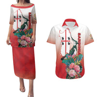 Personalized Italy Sardinia Couples Matching Puletasi and Hawaiian Shirt Lapwing With Map - Wonder Print Shop