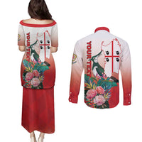 Personalized Italy Sardinia Couples Matching Puletasi and Long Sleeve Button Shirt Lapwing With Map - Wonder Print Shop