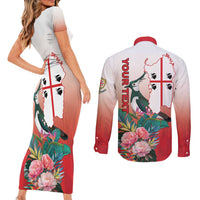 Personalized Italy Sardinia Couples Matching Short Sleeve Bodycon Dress and Long Sleeve Button Shirt Lapwing With Map - Wonder Print Shop