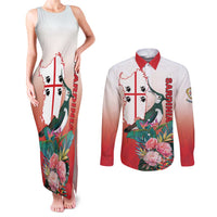 Personalized Italy Sardinia Couples Matching Tank Maxi Dress and Long Sleeve Button Shirt Lapwing With Map - Wonder Print Shop