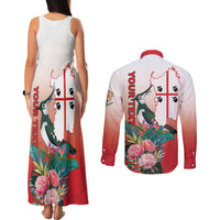Personalized Italy Sardinia Couples Matching Tank Maxi Dress and Long Sleeve Button Shirt Lapwing With Map - Wonder Print Shop