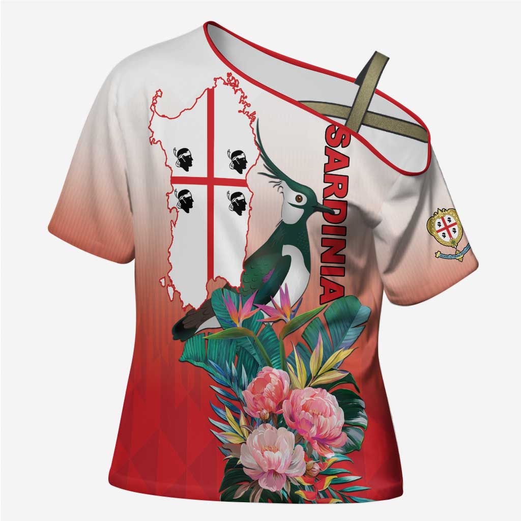 Personalized Italy Sardinia Cross Shoulder Shirt Lapwing With Map - Wonder Print Shop