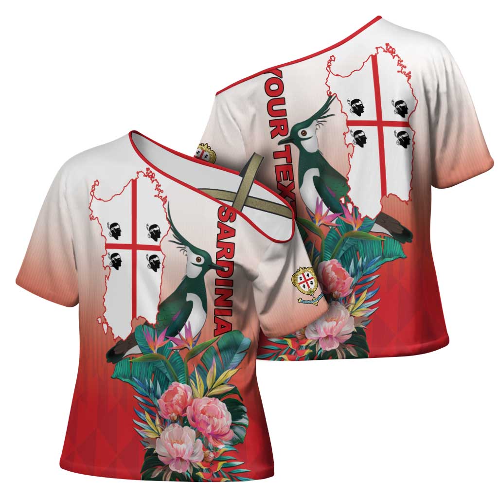 Personalized Italy Sardinia Cross Shoulder Shirt Lapwing With Map - Wonder Print Shop