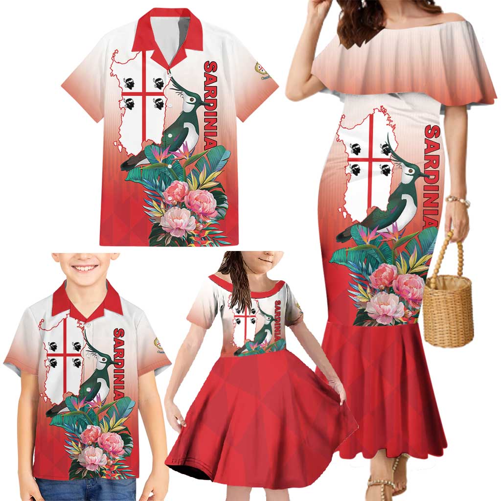 Personalized Italy Sardinia Family Matching Mermaid Dress and Hawaiian Shirt Lapwing With Map - Wonder Print Shop