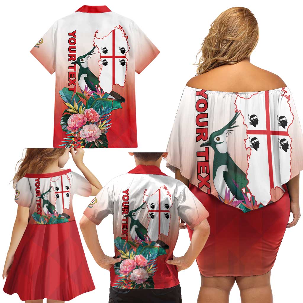 Personalized Italy Sardinia Family Matching Off Shoulder Short Dress and Hawaiian Shirt Lapwing With Map - Wonder Print Shop