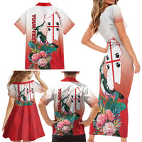 Personalized Italy Sardinia Family Matching Short Sleeve Bodycon Dress and Hawaiian Shirt Lapwing With Map - Wonder Print Shop