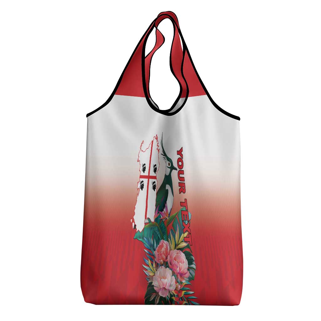 Personalized Italy Sardinia Grocery Bag Lapwing With Map - Wonder Print Shop