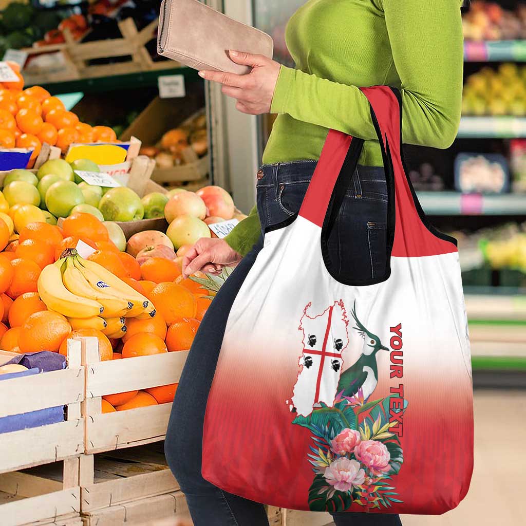 Personalized Italy Sardinia Grocery Bag Lapwing With Map - Wonder Print Shop