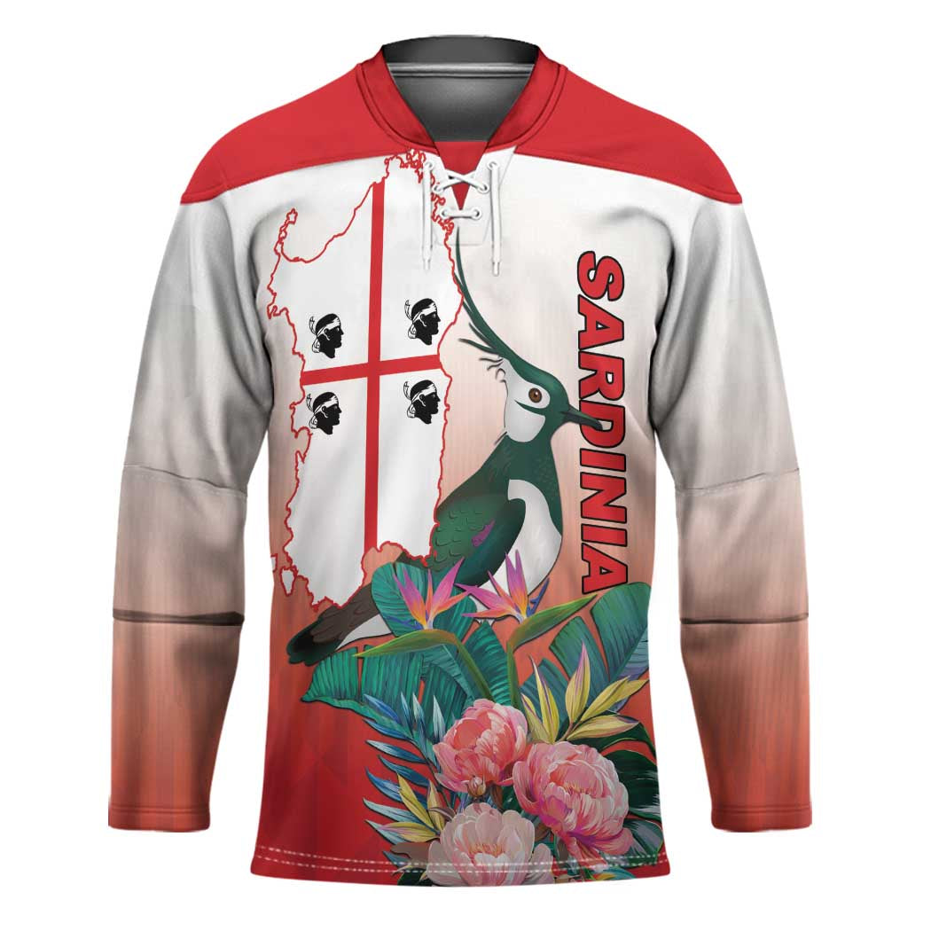 Personalized Italy Sardinia Hockey Jersey Lapwing With Map - Wonder Print Shop