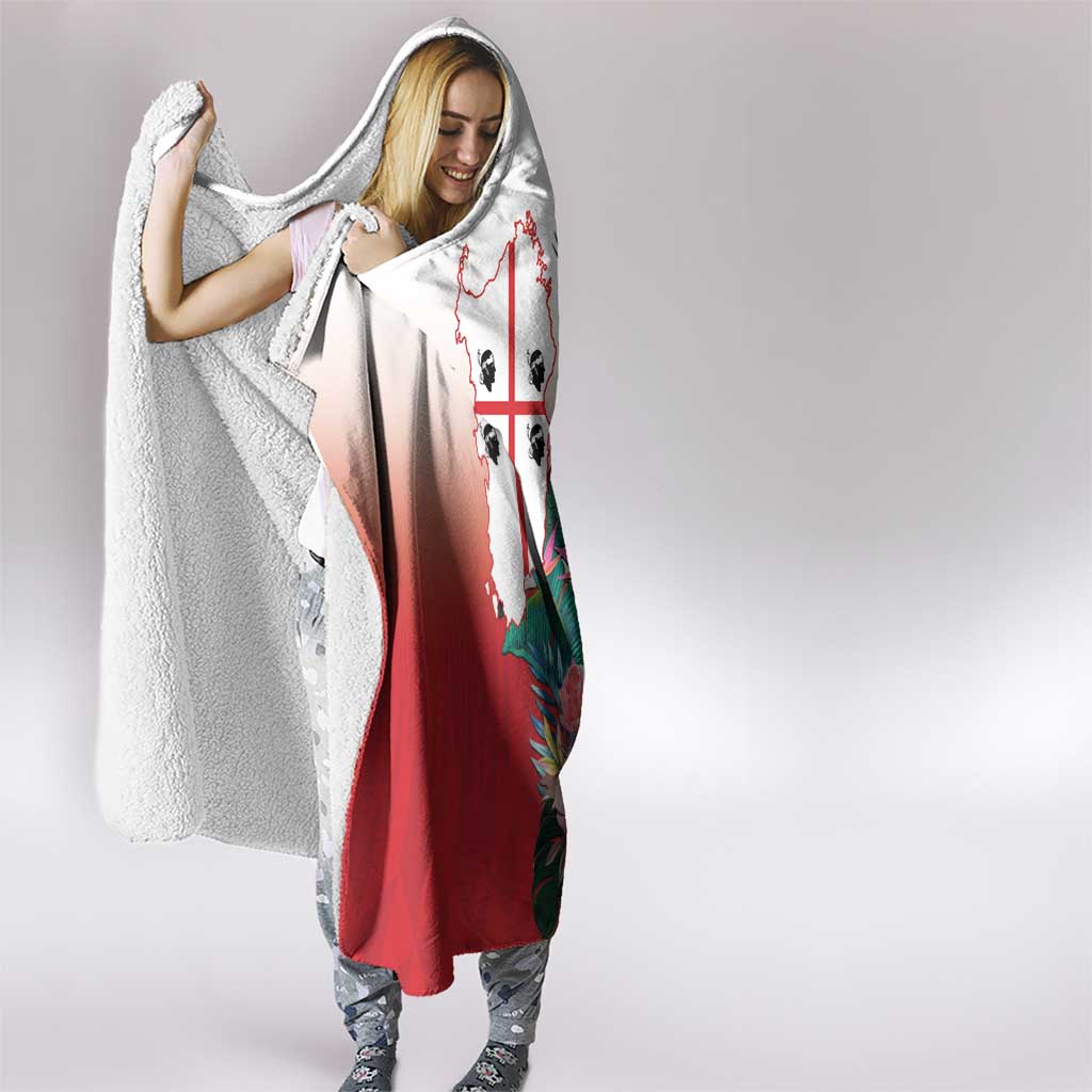 Personalized Italy Sardinia Hooded Blanket Lapwing With Map - Wonder Print Shop