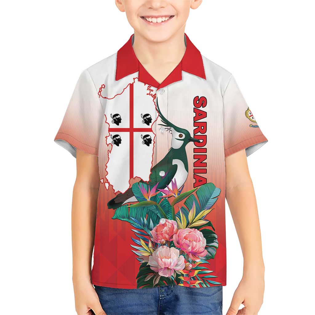 Personalized Italy Sardinia Kid Hawaiian Shirt Lapwing With Map - Wonder Print Shop