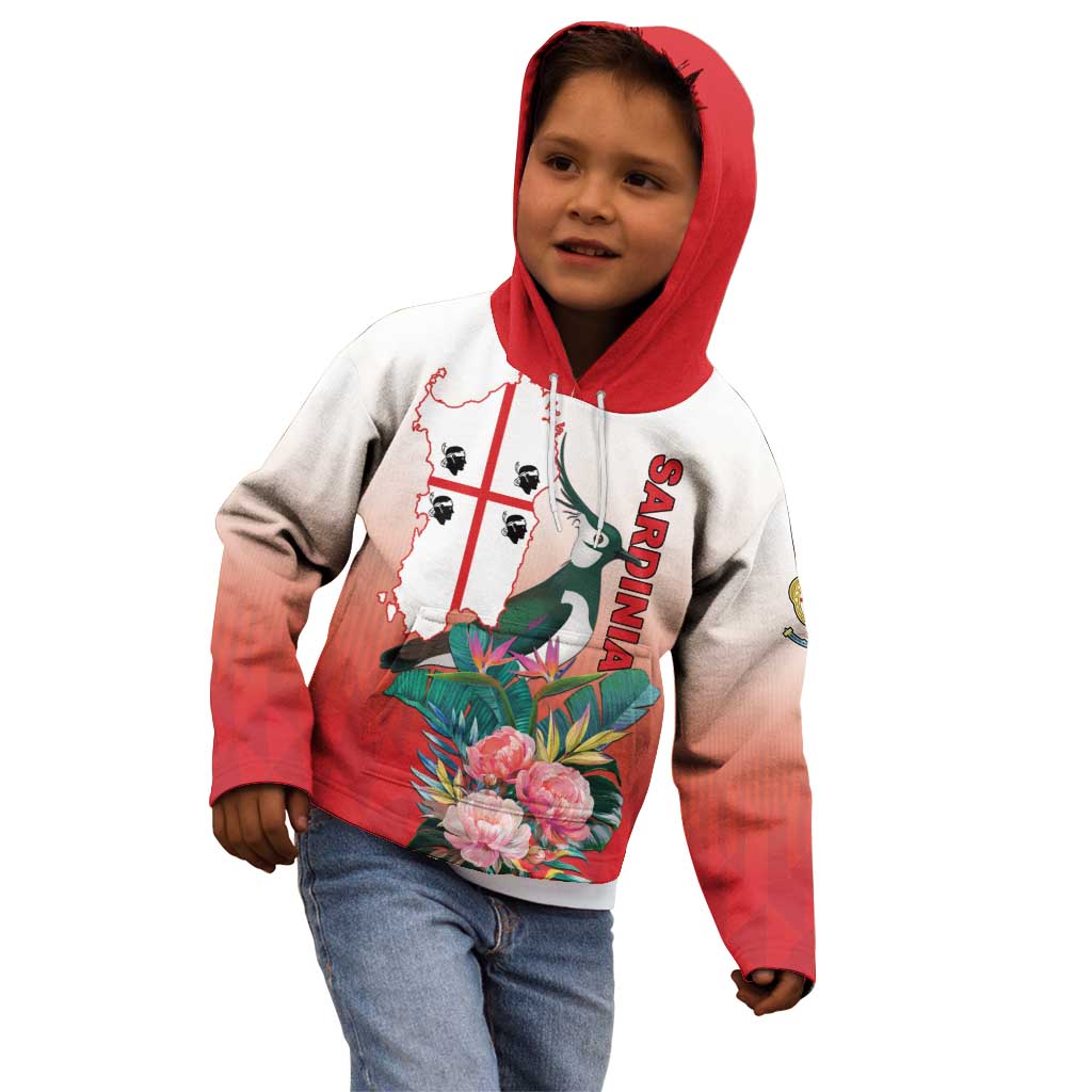 Personalized Italy Sardinia Kid Hoodie Lapwing With Map - Wonder Print Shop