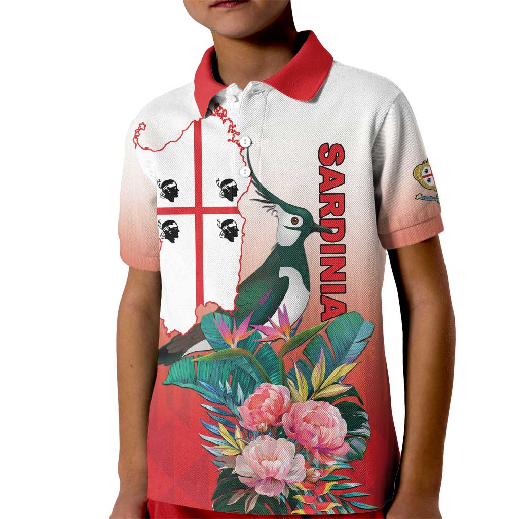 Personalized Italy Sardinia Kid Polo Shirt Lapwing With Map - Wonder Print Shop