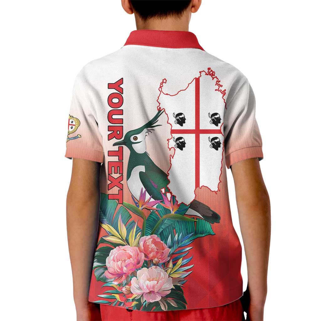 Personalized Italy Sardinia Kid Polo Shirt Lapwing With Map - Wonder Print Shop
