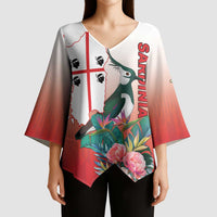 Personalized Italy Sardinia Kimono Sleeve Blouse Lapwing With Map - Wonder Print Shop