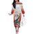 Personalized Italy Sardinia Off The Shoulder Long Sleeve Dress Lapwing With Map - Wonder Print Shop